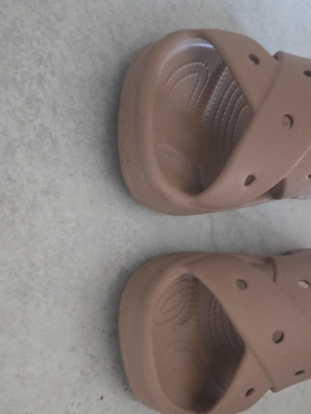 CROCS Tan Crosstrap Slide Sandals